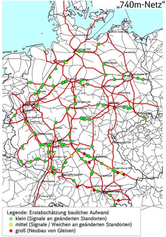 Schienennetz in Deutschland mit baulichem Aufwand | © Allianz pro Schiene