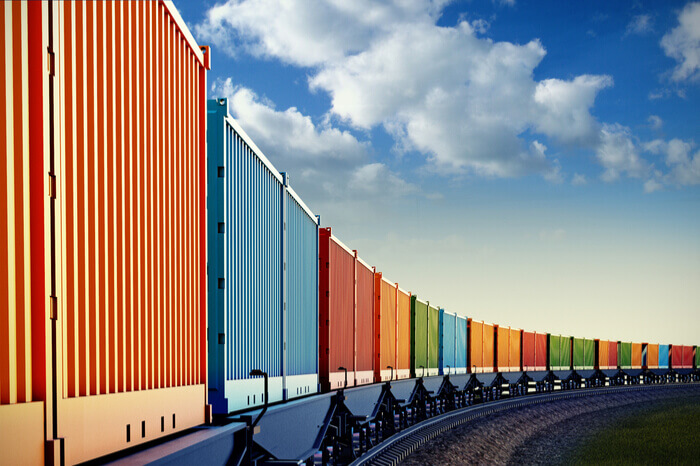 Container auf Güterzug
