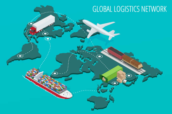 Konzept globale Logistik