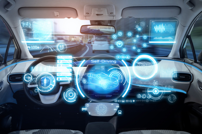 Cockpit des futuristischen autonomen Autos