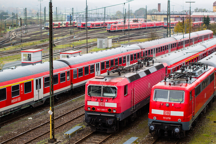 Züge der deutschen Bahn stehen still