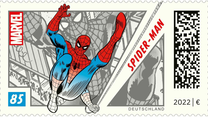 Spiderman-Briefmarke als Auftakt zu einer neuen Superhelden-Briefmarkenreihe