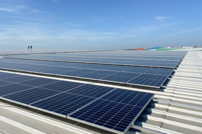 Solarzellen auf Dach