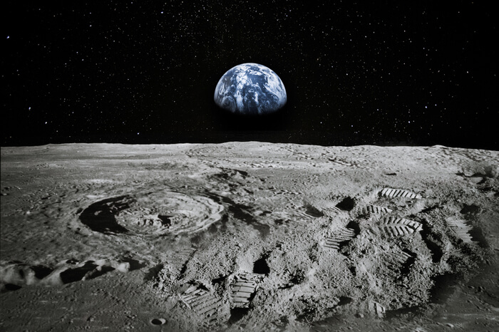 Mond Blick auf Erde