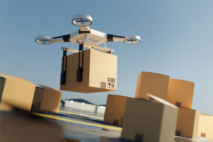 Drohne mit Paket