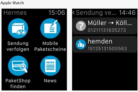 Screenshot iTunes - Hermes Paket - Mobiler Paketschein, Sendungsverfolgung, PaketShop-Finder, Versand