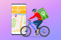 Fahrradfahrer und App